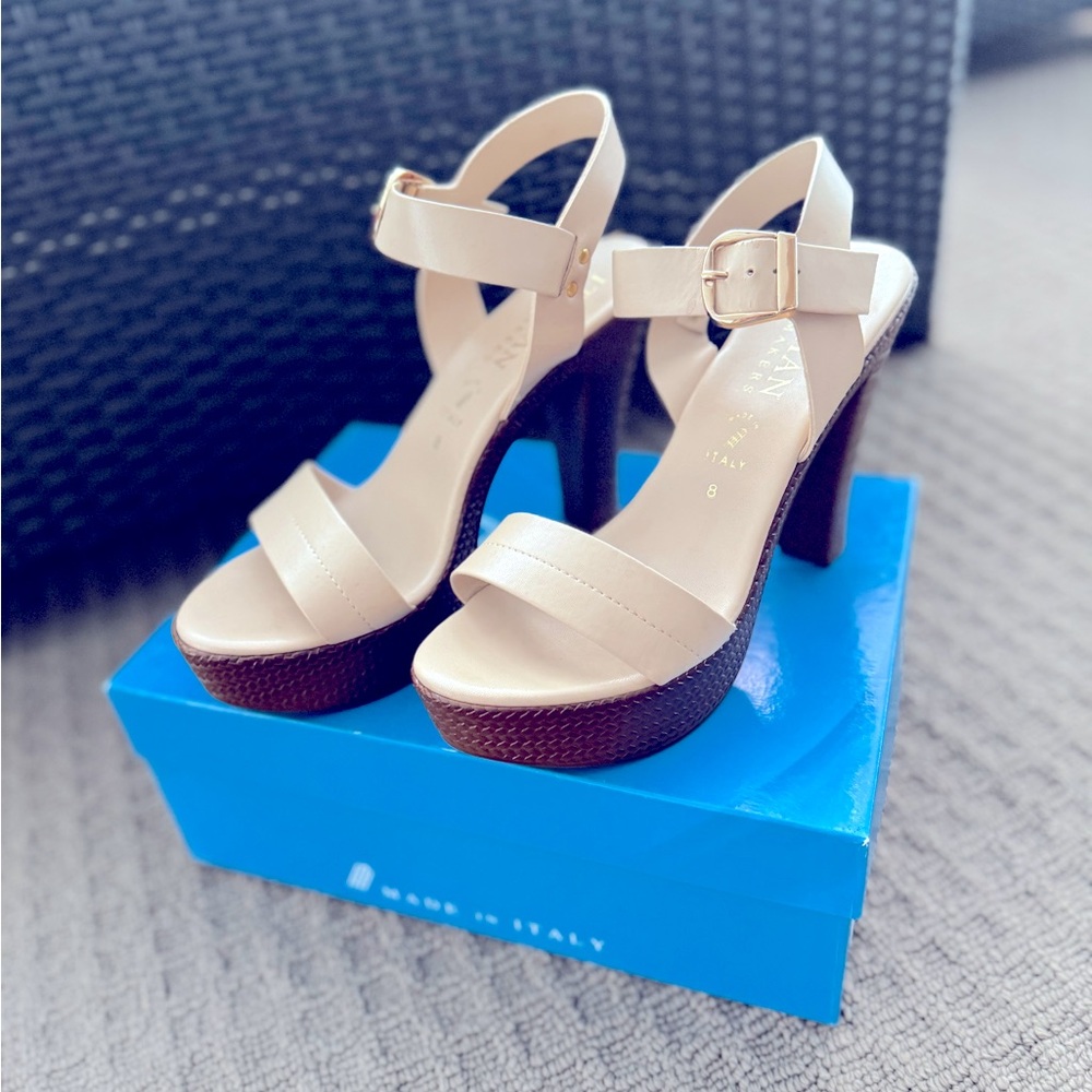 Italian ShoeMaker Nude Ankle Strap Sandals